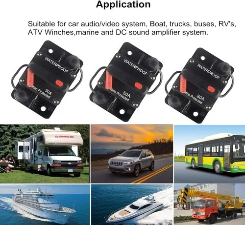 30A-200A Circuit Breaker Dual Battery 12V/24V Fuse Manual Reset IP67 Waterproof - Picture 7 of 20