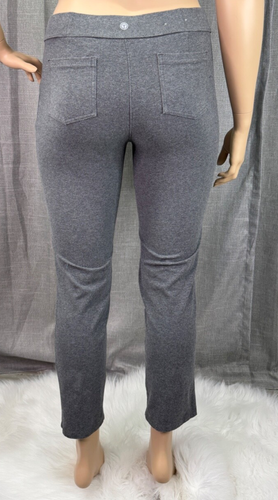T by Talbot's Stretch Knit Pull On Pants Petite Size L Gray Heather - Picture 3 of 9