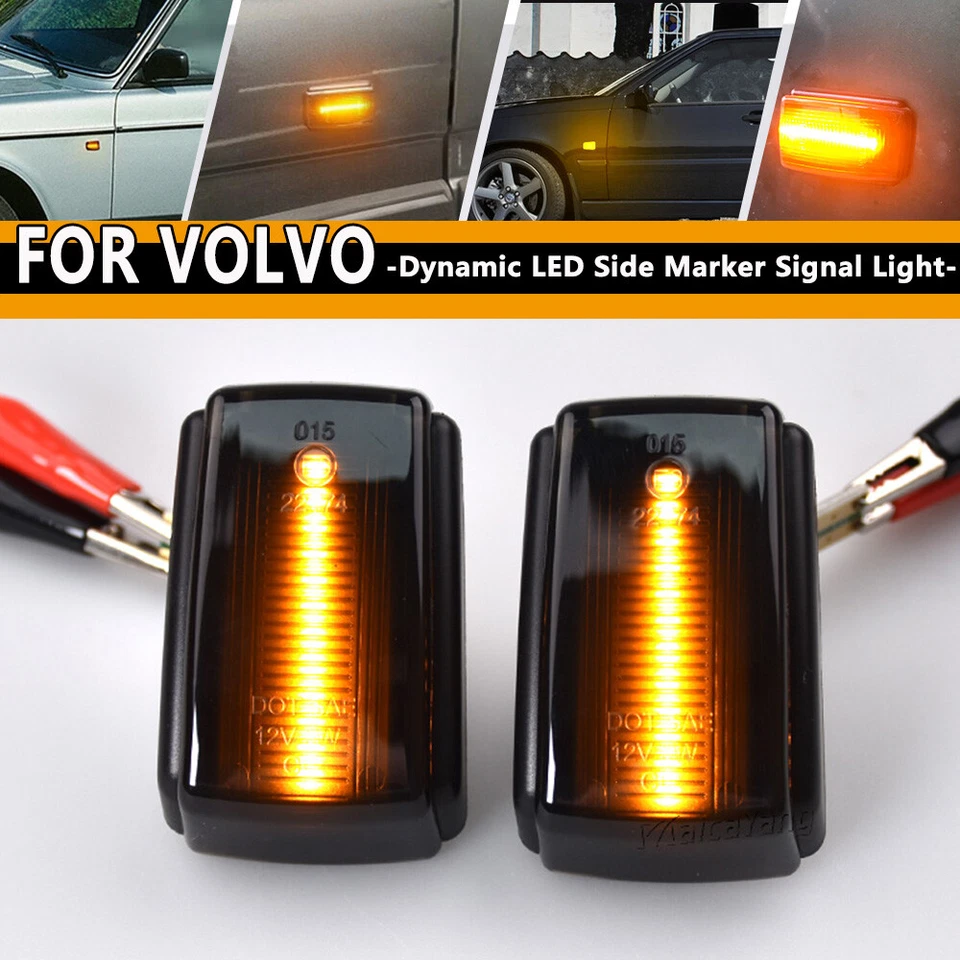 Luces indicadoras laterales LED dinámicas repetidoras 2 piezas para Volvo 260 74-83 Foto 3 de 4