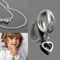 MäDchen Rosa Zirkonia Infinity Taufring Herz AnhäNger Und Kette 38 Cm Silber 925