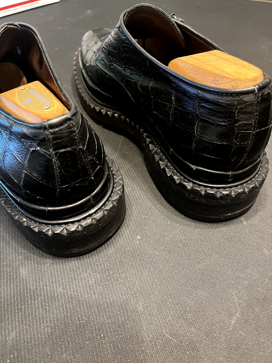 Raf Simons FW08 Crocodile-Embossed Buckle Creeper Shoes (EU 45
