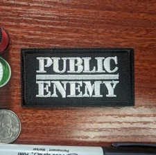 Public Enemy Patch Old School Hip Hop 80s Music Embroidered Iron On 1.5x3