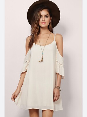 NWT Francesca's Boho Cold Shoulder Mini Dress Size Sm