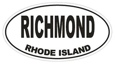 Richmond Rhode Island Oval Bumper Sticker or Helmet Sticker D1499 Euro Oval
