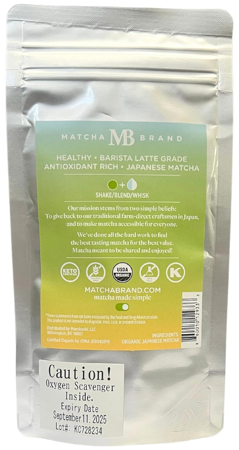 Barista Grade Organic Matcha Powder - Crafted for Daily Cafe-Quality Tea & Latte