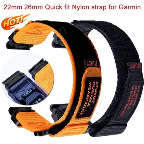 Quick Fit Nylon Watch Band Strap For Garmin Fenix 7 7X 6 6X Pro 3 5 5X Plus Epix - Picture 2 of 39