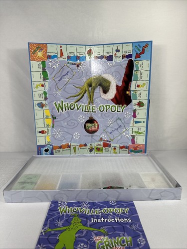 Whoville-Opoly Board Game How the Grinch Stole Christmas Monopoly Style VTG RARE - Picture 2 of 14