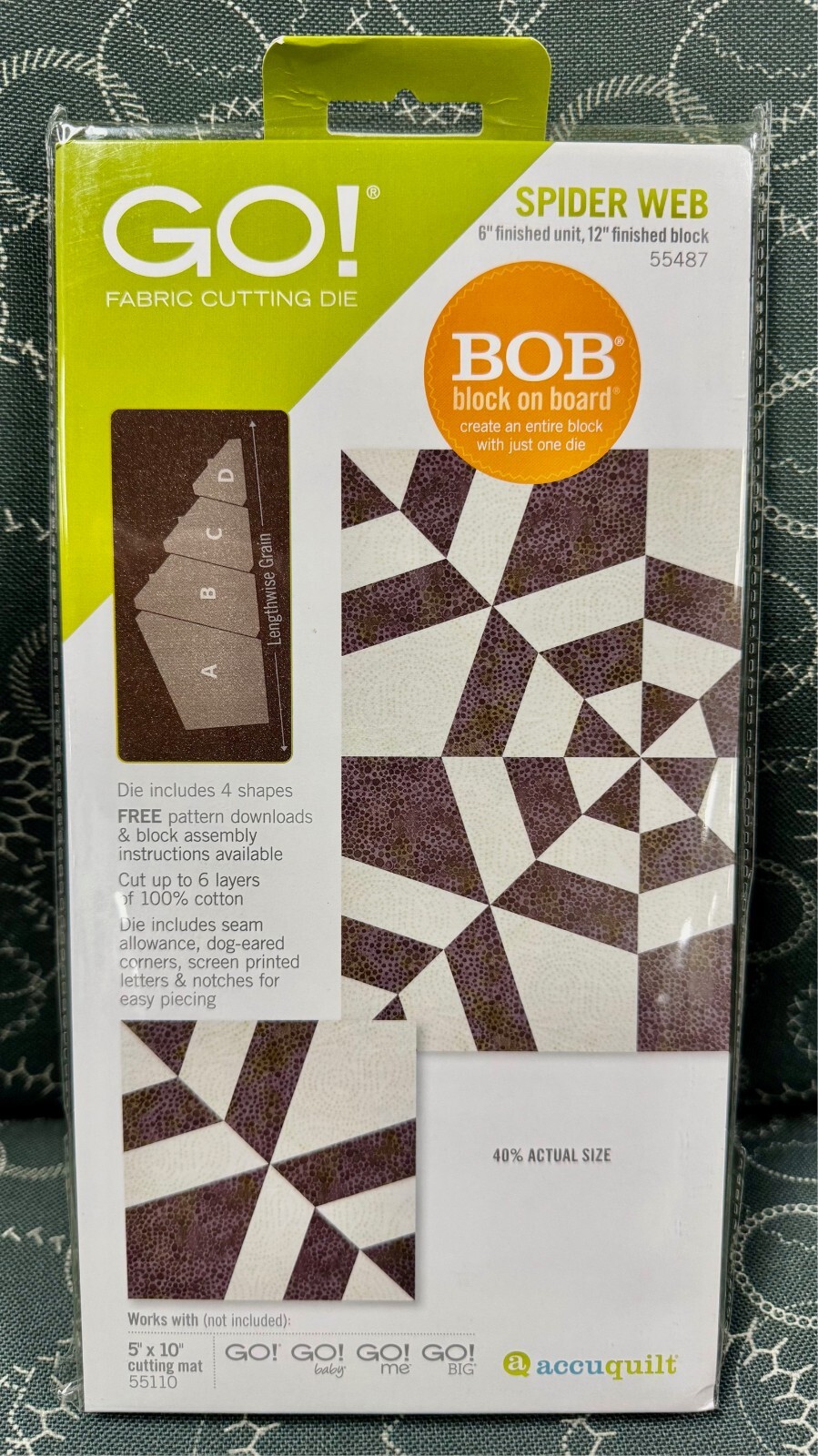 Accuquilt GO! Spider Web Fabric Cutting Die 55487 -NEW