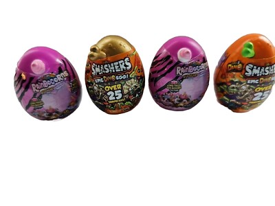 ''Zuru  Surprise TOY Mini Brands'' GOLD VARIANT Zuru Smashers Epic Dino Egg Lot 4