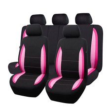 Flying Banner Universal Car Seat Covers Set Rear Split Pink Black Girls Women