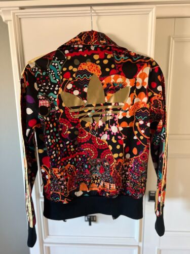 ADIDAS X Farm Maracatu Jacket Bomber Rare Vintage Print Gold Trefoil Women XS - Picture 3 of 4