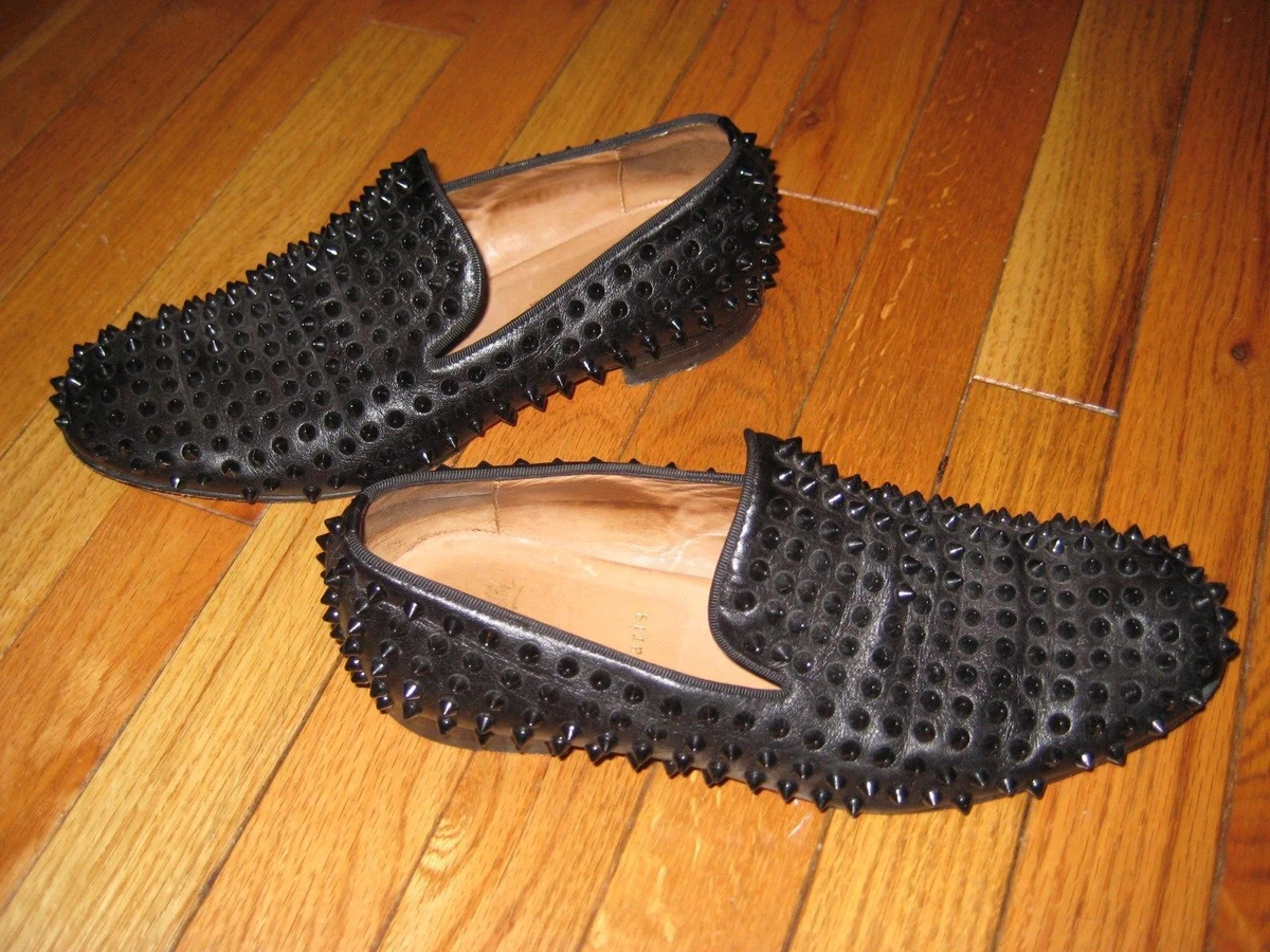 Christian Louboutin, Shoes, Christian Louboutin Black Rollerboy Spikes  Loafers