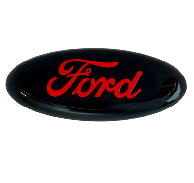 Rear Tailgate Oval Logo 5 inch Red Emblem for Ford Taurus C-Max Focus