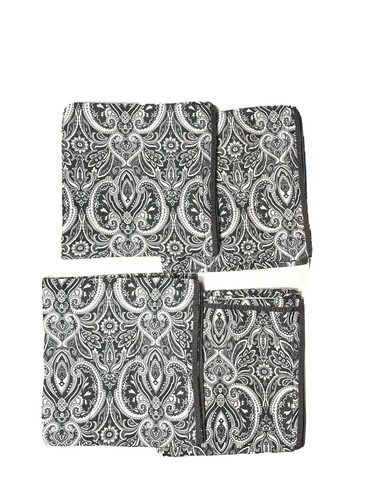 Tommy Hilfiger Hudson Park Curtains & Shams Set of 6 Gray Paisley Discontinued - Picture 7 of 7