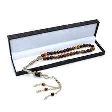 New Tiger Eye Stone Prayer Beads -Tesbih -Tasbih -Tasbeeh (8 mm-33 Beads)