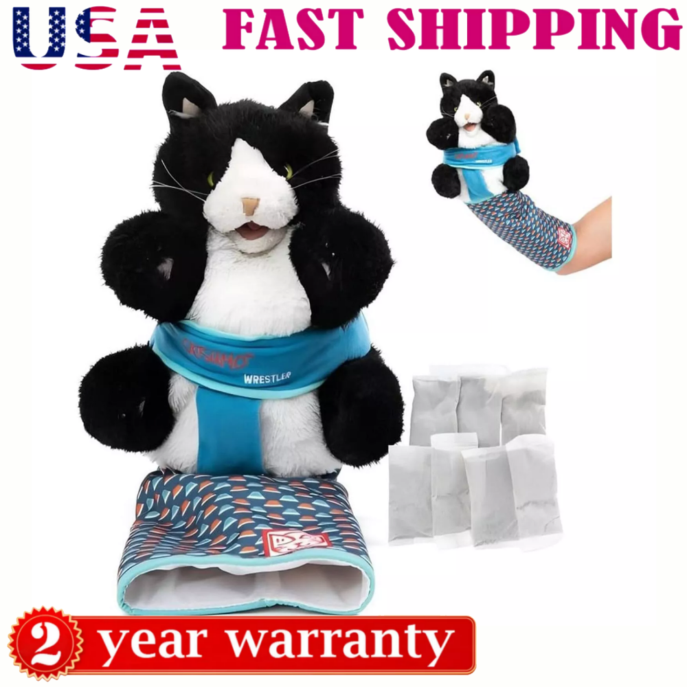 Interactive Cat Wrestler Hand Puppet with Durable Pad for Playful Kitties  