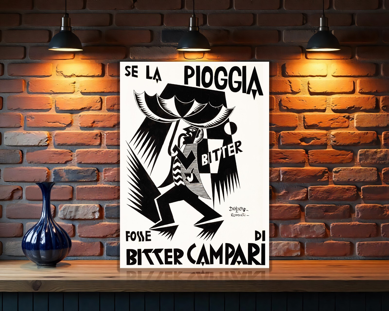 Vintage Campari Se La Pioggia Hevay Metal Sign XXL (60x40 cm)