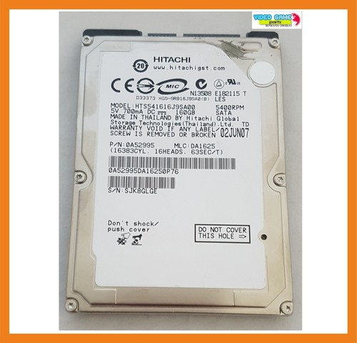 Disk Festplatte hitachi 160GB 5400RPM 2.5 " HDD SATA HTS541616J9SA00/0A52995