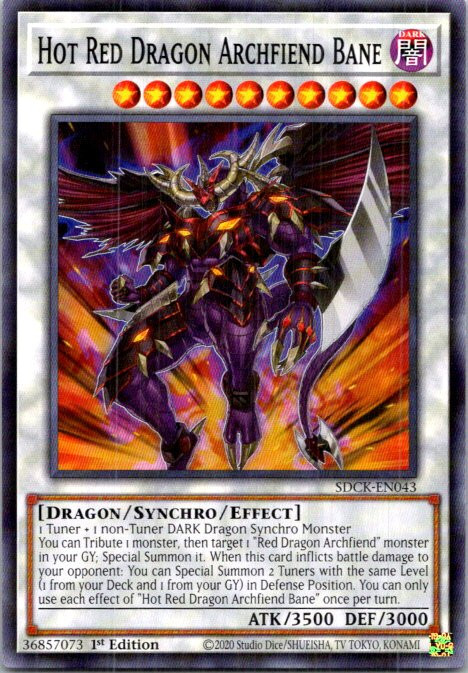 Hot Red Dragon Archfiend Bane SDCK-EN043 Yu-Gi-Oh! Near Mint 1st