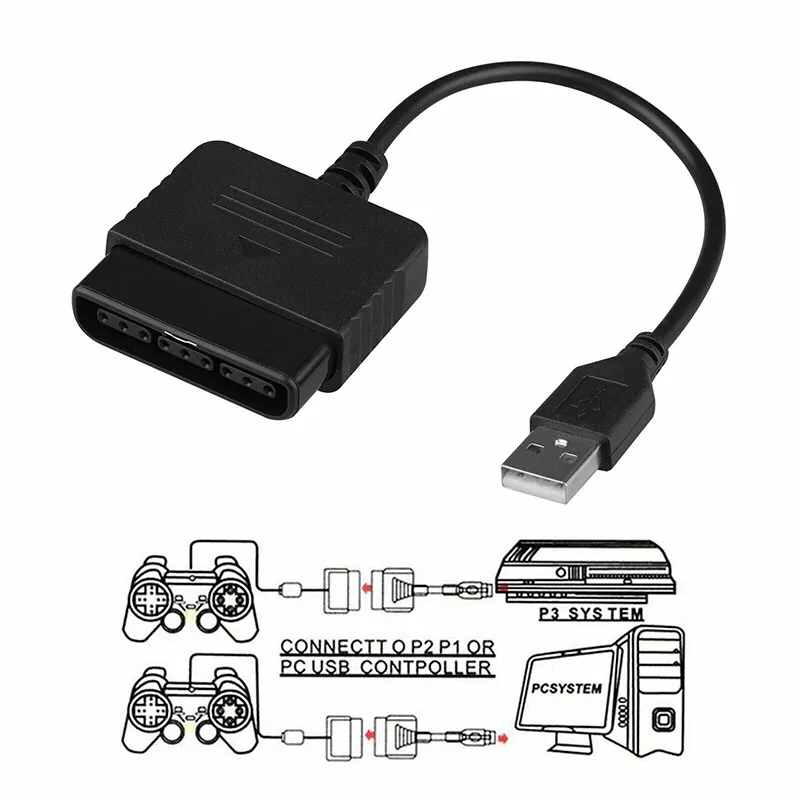 For PS2 to PS3 Controller Adapter PlayStation 2 USB Cable for PC Pla.acg | eBay