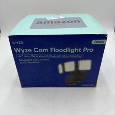 Wyze Cam Floodlight Pro BLACK 3000 Lumen LEDs 180 Wide View 2K HD Outdoor Wired