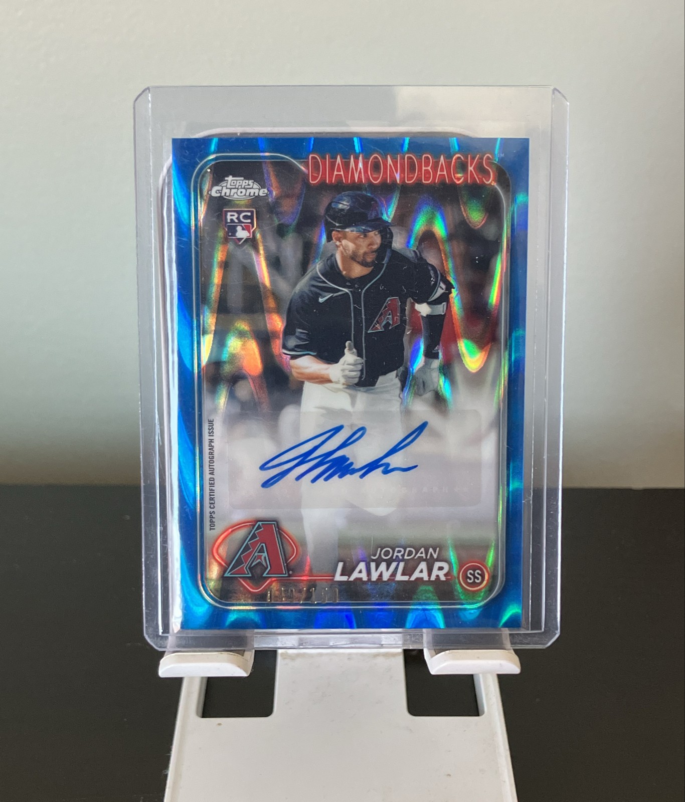 2024 Topps Chrome Update - Jordan Lawlar #AC-JL Blue RayWave Auto /150