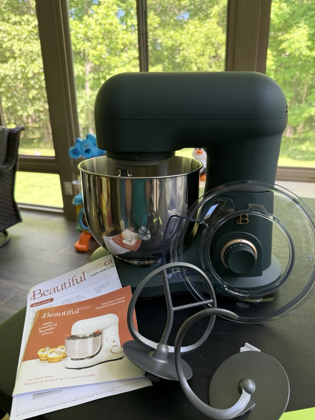 Beautiful 3.5 qt Stand Mixer Thyme Green: Whisk, beater, dough hook, shield