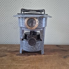 Poêle à pétrole vintage en émail, réchaud de camping