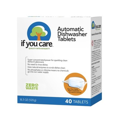 If You Care Dishwasher Tablets 40 Count - Powerful, Plant Based, Concentrated, B
