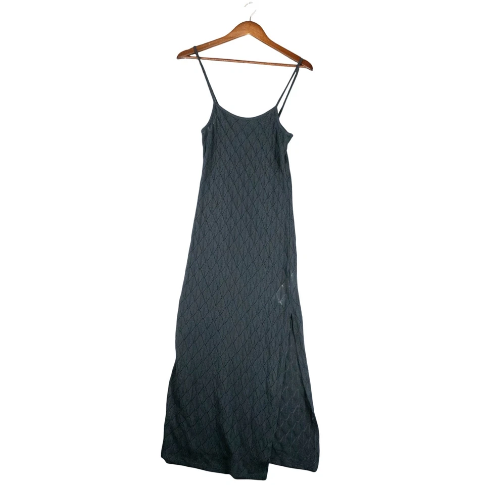 Maxi Vestido Billabong Para Mujer S Y2K Grunge Hada Crochet Tejido Negro Capricho Años 90 Foto 2 de 4
