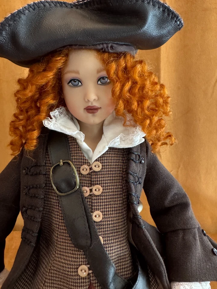 Helen Kish Little Lady 14" Doll Colonial Or Pirate Outfit Curly Redhead 2007 - Image 2 of 4