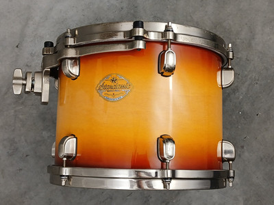 TAMA STARCLASSIC MAPLE 12'' GOLD SUNBURST TOM DRUM, BRUSHED NICKEL, JAPAN, NICE!