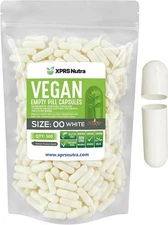 Size 00 White Empty Vegan Capsules Vegetarian Veggie Kosher Veg Caps DIY Pills