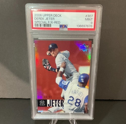 2006 UD SPECIAL F/X Red /50 …#307 DEREK JETER PSA 9⚡️Rare ⚡️POP3  Two Higher