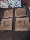 Set of 4 Burrus advertsing stone coasters (with roughneck tripping pipe ) — photo 2