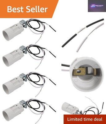 Robuste weiße E14 Lampenfassungen, 111-240V für Schreibtisch- und Stehlampen - 4er Pack