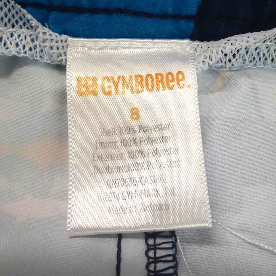 Gymboree Boys Swim Trunks Size 8 Polyester Sharks Pirates Beach Vacation Blue - Image 2 of 4