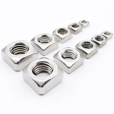 Vierkantmutter Niedrig 562 Edelstahl VA2 FLACH 4-Kant-Mutter M3 M4 M5 M6 M8-M12