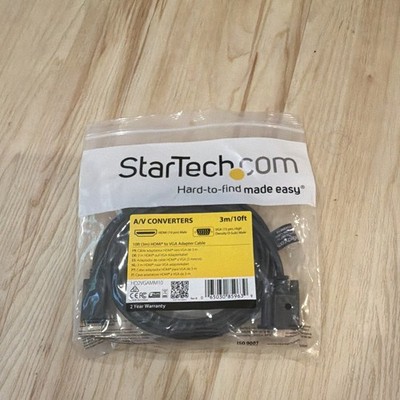 StarTech.com HDMI Male to VGA Male Adapter Cable 10 ft Black HD2VGAMM10