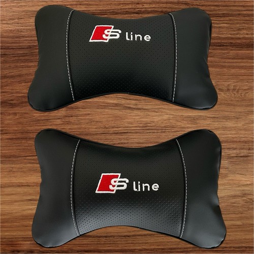 Car Headrest Neck Pillow Audi Sline A3 A4 A5 A6 A7 A8 Q3 Q5 Q7 TT S3 S4 - 2 PCS