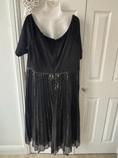 Stunning COAST Black Formal Evening Dress off shoulder, Bardot style Size 22