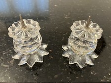 2 Swarovski Crystal Candlesticks  Candle Holders 2.5 cm high  stamp to underside