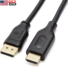 Displayport to HDMI Cable, Uni-Directional, Gold-Plated, Video and Audio, 3 Foot