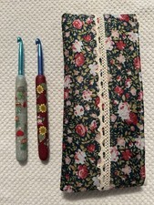 Handmade Crochet Hooks With Pouch, 2 Hooks, Size J  K, Owls  Cactus