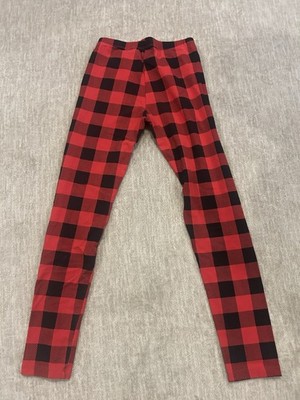 Cat And Jack, Buffalo Red And Black Checkered Leggings  Girls Size L 10/12￼