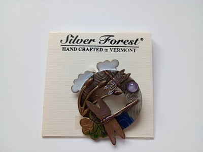 Silver Forest Butterfly Clutch Back NEW Old Stock Made in USA