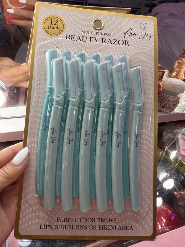 Ava Joy Multi-Purpose Beauty Eyebrow Razor 12 Pack Disposable Blue