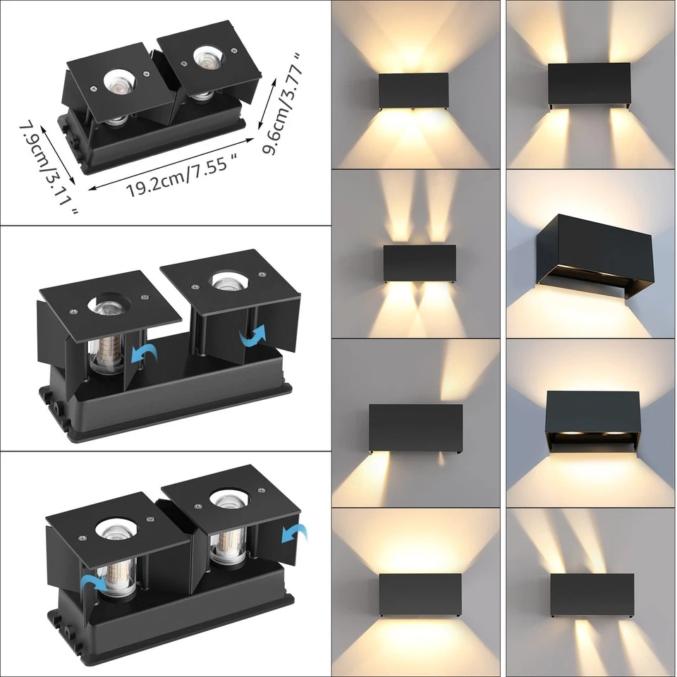 LED Wandleuchte mit Fernbedienung Flur Dimmbar Up&Down Wandstrahler Deckenfluter - Bild 2 von 4