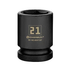 Powerbuilt 1/2 Inch Drive x 21 MM 6 Point Impact Socket - 647167