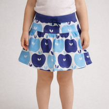 Mini Boden Girl's Apple Print Jersey Knit Skort Skirt size 3-4